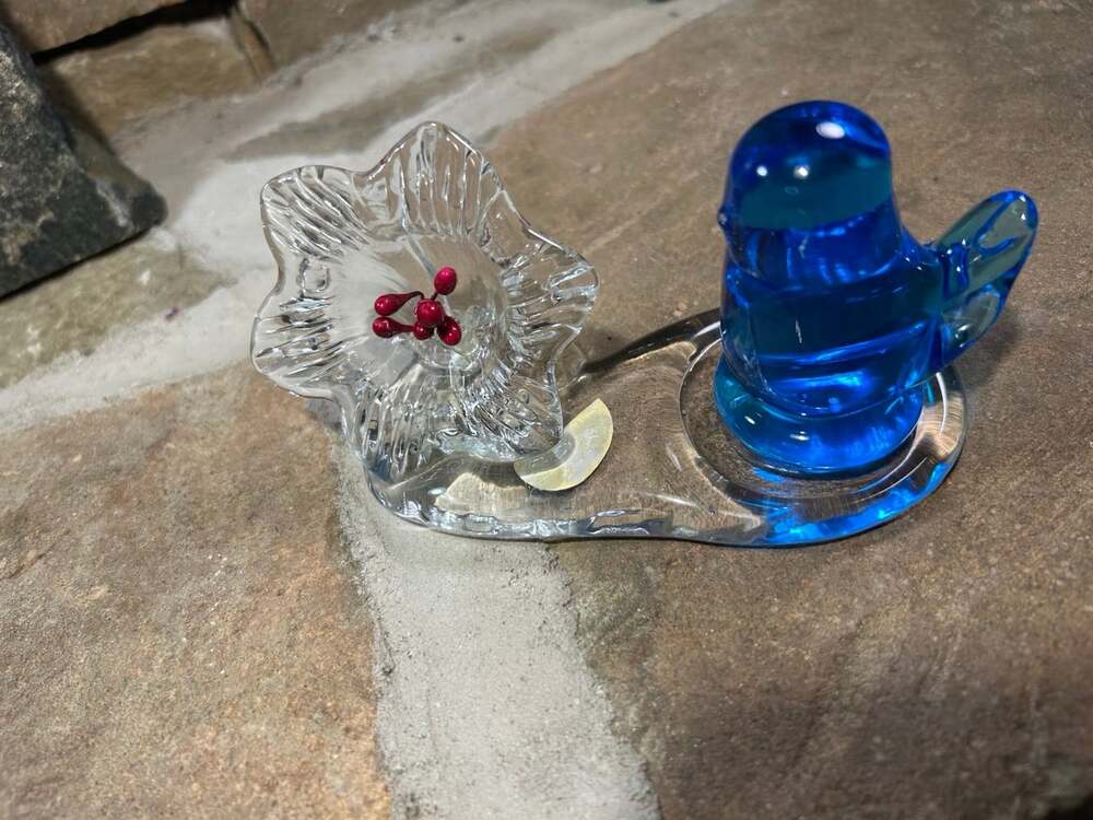HTF Leo Ward Blue Bird Of Happiness On Clear Base With Flower Signed 1994 - Picture 4 of 12